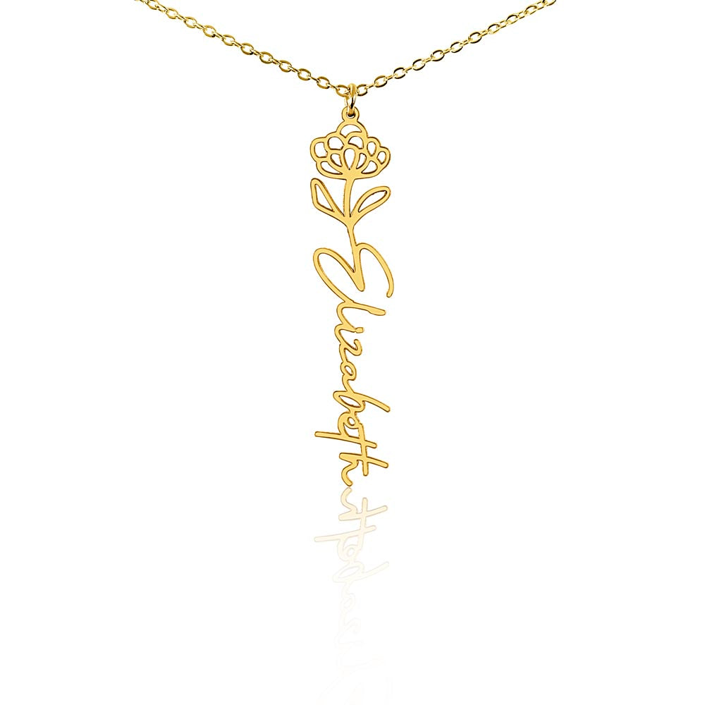 The "In Bloom" Personalized Birth Flower Name Necklace