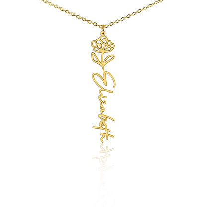 The "In Bloom" Personalized Birth Flower Name Necklace
