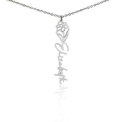 The "In Bloom" Personalized Birth Flower Name Necklace