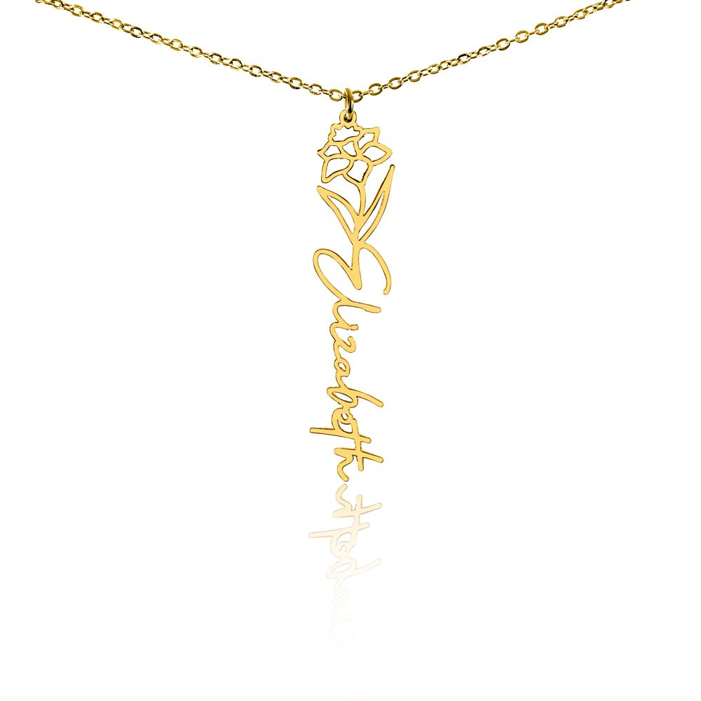 The "In Bloom" Personalized Birth Flower Name Necklace