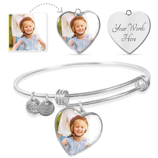 Custom Photo Heart Bangle