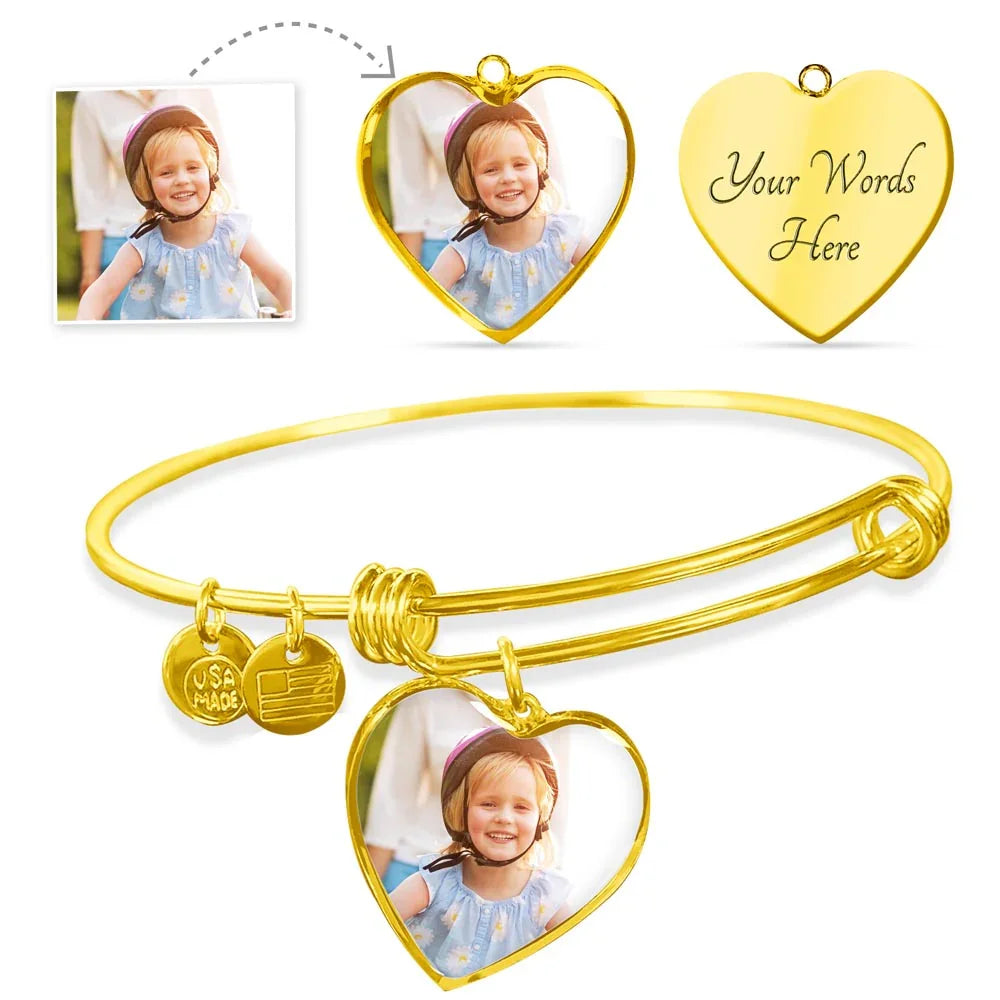 Custom Photo Heart Bangle