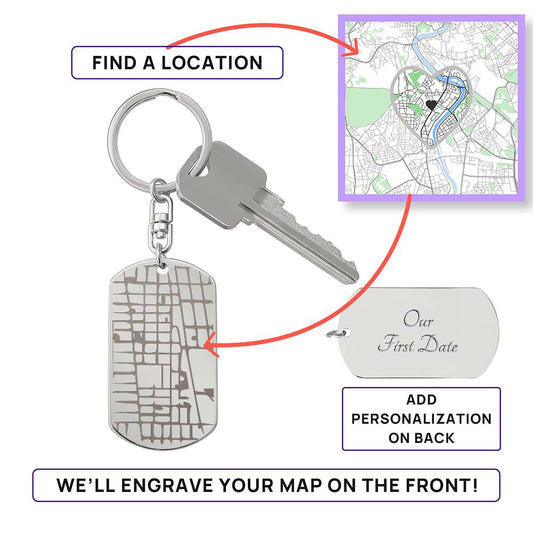 Porte-clés médaille gravée pour chien avec fonction carte